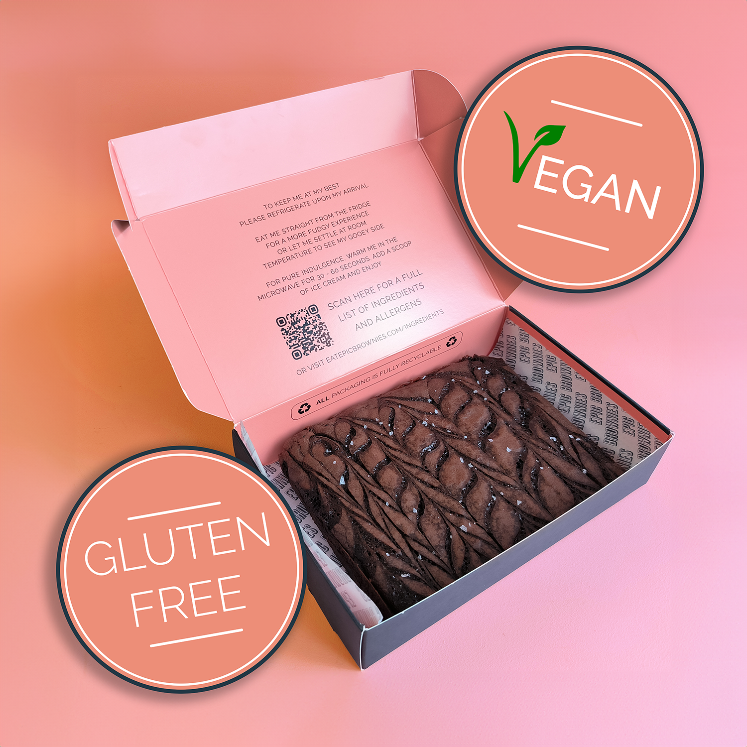 Epic VEGAN Salted Caramel Brownie Slab image 0